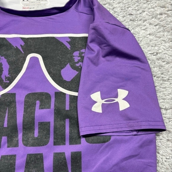 Macho Man Shirt Mens Medium Under Armour Compression Shirt WWE Wrestling Fitness - Picture 4 of 5